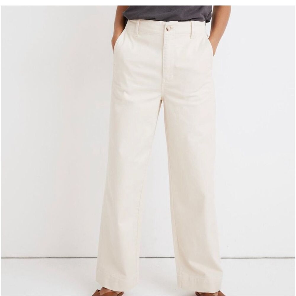 Madewell White Cotton Straight Leg Casual Trouser Chino Pants 28